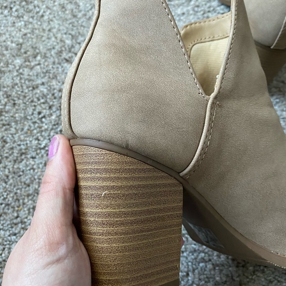 Taupe Heeled Booties - Picture 7 of 10